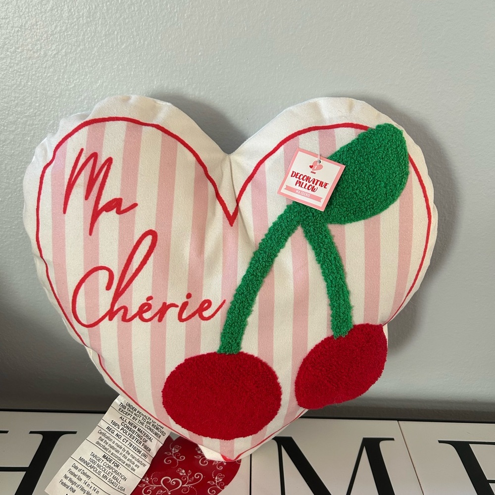 Target Bullseye's Playground Valentine MA CHERIE Throw Pillow CHERRIES 2025 NEW